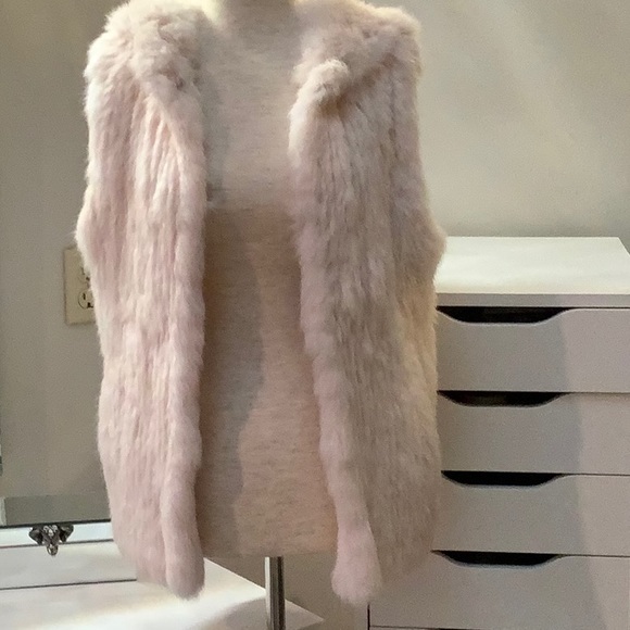 Yves Salomon fur vest blush pink NWOT - Picture 2 of 7